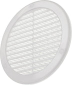 Vent Systems 6" Inch (Opening Dimensions) - Pack of 2 - White Soffit Vent Cover - Plastic Round Air Vent Grille - Built-in Mesh Screen - HVAC Register Louver for Bathroom, Home, Kitchen