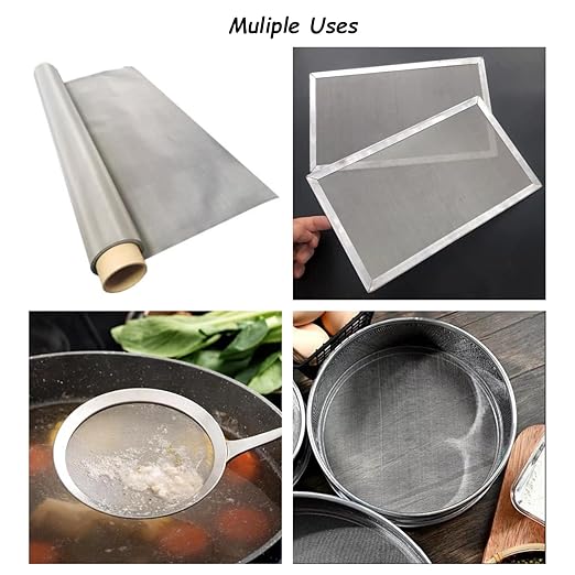 304 Stainless Steel Mesh 120Mesh, 15.7"x47.2"(40x120cm) Metal Mesh Screen, Woven Fine Wire Mesh Easy to Cut for Filter Mesh, Filtration Cloth and DIY Project