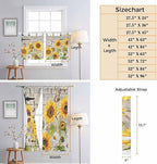 Farm Flowers Bathroom Curtains 63 Inch Length, Window Curtains Tab Top, Retro Sunflowers Barn Doors Butterfly Wood Board Light Filtering Window Treatments Drapes 52"x63" 2 Panel