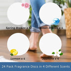 F Flammi 24 Pcs Fragrance Discs Compatible with Bissell Powerfresh and Symphony Series Steam Mop, Including 4 Different Scent Discs (12 Spring Breeze, 4 Lemon, 4 Jasmine, 4 Ocean Breeze)