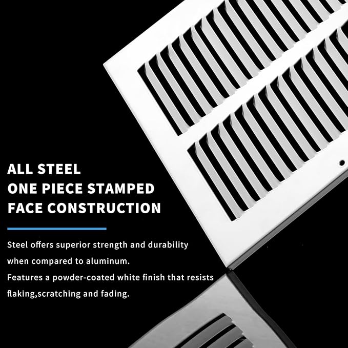 12x24 Return Air Grille(Duct Opening Size),Air Return Vent Cover,Flat Vent Cover,Rejillas De Aire Acondicionado Para Casa,Return Air Grilles,Outer Dimensions:13.75"Wx25.75"H(12"W x 24"H, Duct Opening)