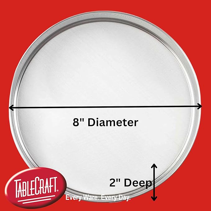 Tablecraft Fine Mesh Sieve Strainer, 8-Inch Round Durable Stainless Steel Sifting, Straining, and Dusting, Comfort Grip, Baking, Food Prep Tool for Foodservice, Restaurant and Home Use, 2" Deep