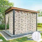 Cartoon Animals Outdoor Curtains for Patio Raccoons Rabbits Moon Linen Texture Waterproof Outside Curtains with Grommet Top Weatherproof Curtain for Cabana Pergola Gazebo, 1 Panel, 54" W x 95" L
