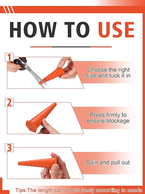 Hydraulic Oil Service Plugs Large Medium Small Sizes Multi Pack Rubber Drip Proof Hose Plugs Industrial Hydraulic Kit for Irrigation, 3 Sizes (56 Pcs,Orange)