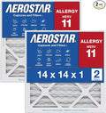 14x14x1 AC and Furnace Air Filter by Aerostar - MERV 11, Box of 2