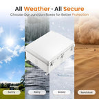 QILIPSU Waterproof Junction Box IP67 Outdoor Plastic Electrical Project Enclosure Weatherproof with Mounting Plate, Wall Brackets, Hinged Grey Cover 20"x16.1"x7.9"