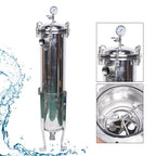 LYNICESHOP 2" NPT Bag Filter Housing, 150 Psi 304 Stainless Steel Bag Industrial Sock Filter Housing Bag Water Filter Purification Equipment for Drinking Water, Wastewater, Diesel