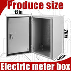 Electrical Box 20 x 12 x 10 Inch Indoor Outdoor Electrical Enclosure Box Steel Junction Box Wall Mounted Universal Electrical Project Box with Safety Locks and Mounting Plates