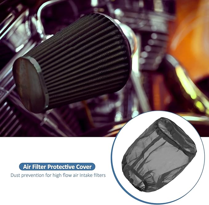 Yosoo Health Gear Universal Air Filter Cover, Black Car Cold Air Filter for High Air Intake Filters (Big)