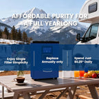 Purewell® K8680 RO Water Purifier System,10-Stage RV Portable Water Filtration Survival with UV,Desalination Rate Reaches 95%,Survival Gear Purification for Drinking,Team Camping，Travel(Blue)