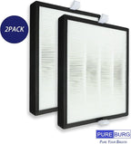 PUREBURG Replacement Filter Compatible with PARTU BS-10 Air Purifier, 2-Pack H13 HEPA Activated Carbon 2-in-1 3-Stage Filtration Air Clean Dust