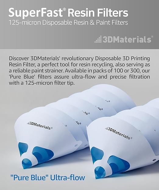 SuperFilter 300 pcs, Disposable Filter, 3D Printer Resin and Paint Strainer, Made in Korea by 3DMaterials