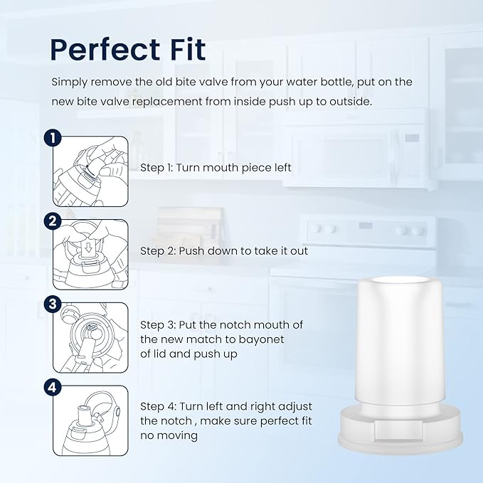 GLACIER FRESH Bottle Mouthpiece Replacement for Brita Water Bottle, Silicone Bottle Bite Valve Replacement Parts Compatible with Brita Water Bottles, 2 Packs