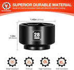BLACKROBOT 28mm Low Profile Oil Filter Socket, 3/8" Drive 6-Point Oil Filter Cap Remover and Installer Tool, Chrome Vanadium Steel
