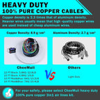 CheeMuii 12 FT Semi Truck Air Line Kit With Gladhand Holder and Springs - Red & Blue Brake Hoses and 7 Way Trailer Cord 3-in-1 for Tractor