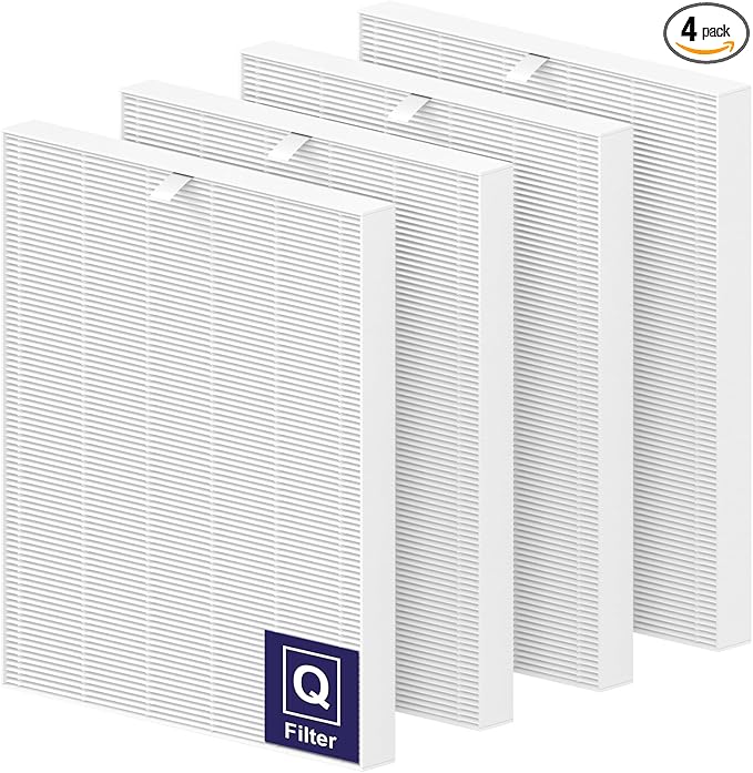 Filter Q Compatible with Winix 5510/5520 Air Purifier, 4-Pack HEPA Only Replacement Filters (No Carbon) - Part# 1712-0123-00