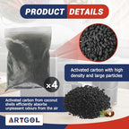 4-Pack (2 Pounds) Odor Absorbing Filter Refills for Lomi Kitchen Composter, Replacement Activated Charcoal Filters, Compatible with Lomi Electric Countertop Compost Bin Charcoal Refill