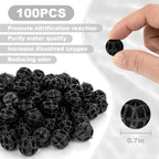 Aquarium Bio Balls - 100pcs Black Bulk Sump Filter Media with Sponge Biological Filtration Media for Koi Pond,Fish Tank,Canister,Air Pump