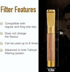 Reusable Washable Cigarette Filter Tips Mouthpiece Handcrafted Solid Wood Metal Smoking Cigarette Filter Never Fade Suitable for Coarse Fine Medium Birthdays Christmas Father Day Gift (Rosewood)