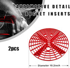 2 PCS Car Wash Bucket Insert, Dirt Guard Bucket Insert Helps Remove Dirt Debris Washing Kit, Detail Grit Trap Filter Cleaning Tool Fits 3-5 Gallon Bucket, Car Accessories（Red）