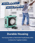 ALORAIR PureAiro HEPA Max 770 industrial Air Scrubber, 3-Stage Filtration System, GFCI Outlet, Negative Air Scrubber Water Damage Restoration Interior Decoration, Green