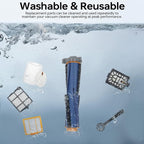 Replacement Parts Compatible with Shark AI AV2501S AV2511AE AV2501AE RV2502AE RV2610WA AV2510AOUS RV2520AOUS Robot Vacuum Cleaner, 1Main Brush, 2 motor pre-filters, 2Foam Filters, 6Side Brushes