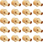 20 PCS EFIELD Pex Barb Crimp Brass Fittings 1/2 inch x 1/2 inch NPT Male Adapter, ASTM F1807,(PEX1807017-20PCS)
