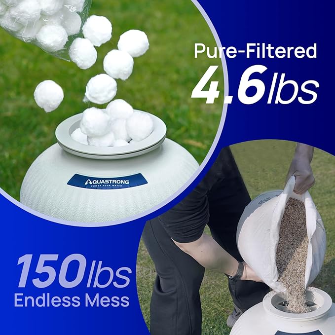 AQUASTRONG Pool Filter Balls for Sand Filters, 4.6 lbs Reusable Pool Sand Filter Balls (Replaces 150 lbs of Sand), Efficient Water Filtration Pool Filter Balls for Swimming Pools, Filter Pumps