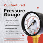 2-inch Pool Filter Pressure Gauge,60PSI, 1/4" NPT (Dry Lower 0-200PSI)