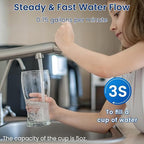 Vortopt Under Sink Water Filter System,NSF/ANSI 42 Certified Water Purifier,28000 Galloons Large Flow Flux,Reduces PFOA/PFOS,Chlorine,Bad Odors,Direct Connect to Kitchen Faucet (Black-Q5-C2-28000GAL)