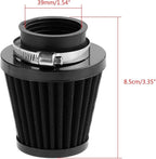 Mtsooning Motorcycle Air Filter Pod, 39mm Washable Universal Clamp-On Breathers, Cone Intake filter Replacement for ATV Dirt Pit Bike Go Kart Motorbike