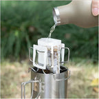 1x Coffee Filter Holder Portable Reusable Outdoor Tea Filters Dripper Baskets Disposable Ear Drip Paper Bag Shelf Japanese Style(A)