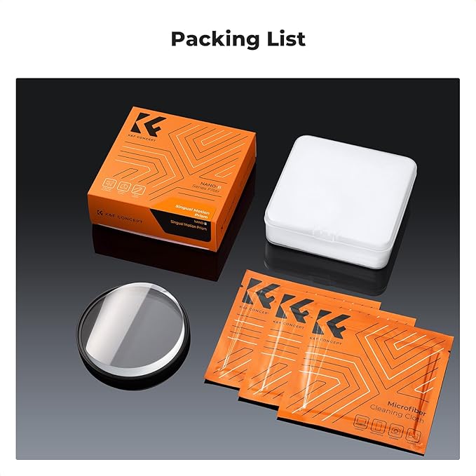 K&F CONCEPT 58mm Unilateral Blur Ghost Motion Filter Super Speed Effects for Camera Lens Clear Optical Glass with Cleaning Cloth