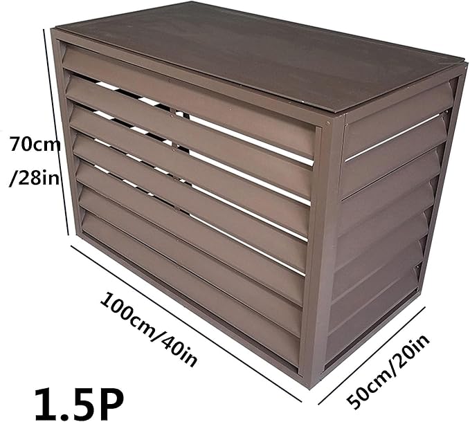 Pool pump covers for outside units, outdoor garbage can enclosures, aluminum outdoor garden air conditioner cover, sturdy and durable, noise-proof, suitable for gardens, balconies, walls ( Color : FOU