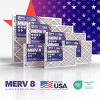 BNX TruFilter 14x24x1 Air Filter MERV 8 (4-Pack) - MADE IN USA – Dust & Pet Defense Air Conditioner HVAC AC Furnace Filters for Dust, Pet, Mold, Pollen MPR 600 – 700 & FPR 5