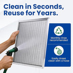 McPherson Reusable Air Filter 30x20x1 | Washable MERV 8 | Made in USA Metal Frame | HVAC AC Furnace | Permanent Electrostatic | Pet Dust Filtration
