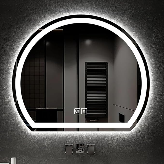 Bathroom Mirror with 3 Colour LED Lights, Lighted Bathroom Makeup Wall Mounted Mirror with Demister Pad, Touch Switch Mirror for Entryway, Bathroom, Vanity(39.3"/100cm)