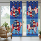 Independence Day Waterproof Outdoor Curtains for Patio, Windproof Weatherproof Curtains with Weighted Hem, Hot Air Balloon Patriotic Star Light Filtering Privacy Drapes for Porch 54"x 84"
