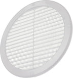Vent Systems 8" Inch (Opening Dimensions) White Soffit Vent Cover - Plastic Round Air Vent Grille - Built-in Mesh Screen - HVAC Register Louver for Bathroom, Home, Kitchen