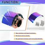 PTNHZ Universal Stainless Steel Air Intake Filter Cover Heat Shield Fits for 2.5-3.5" Cone or Cylinder Filter Neo Chrome