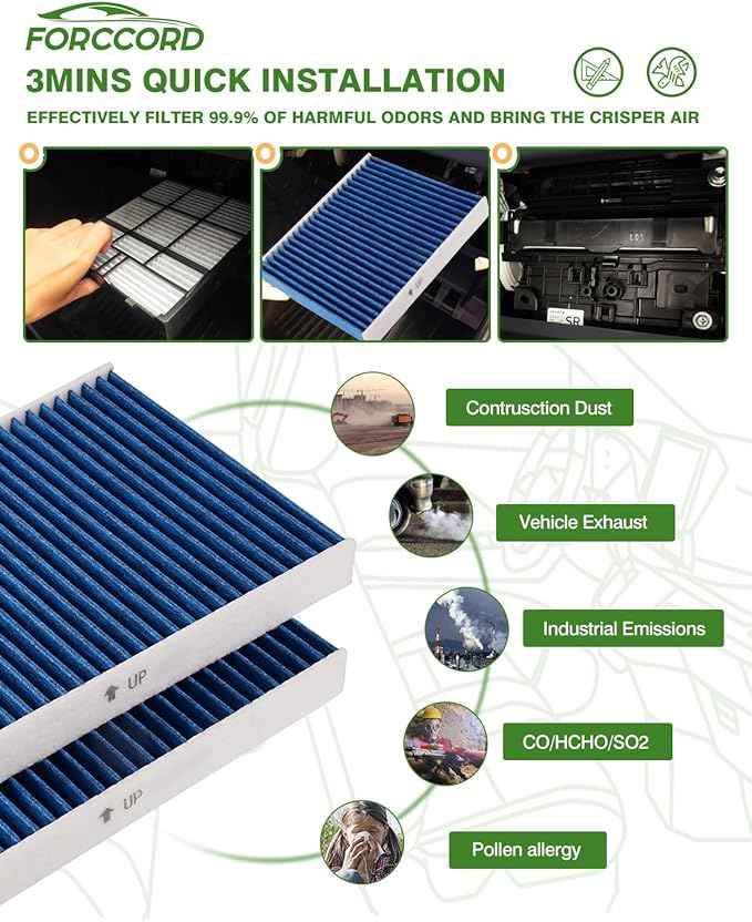 Cabin & Engine Air Filter Fit for Honda CRV CR-V CR V 2018-2019 2.4L Activated Carbon Cabin Filter Replace#CF11182, 80292TF0G01, CA12259, 17220-5PH-A00 Car Accessories