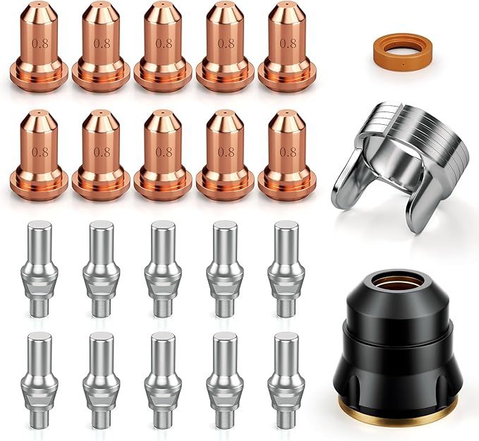 ARCCAPTAIN 23Pcs IPT60 Plasma Cutter Torch Consumables, .030" Plasma Cutter Accessories for ARCCAPTAIN CUT55 NON-HF, CUT55 MP and CUT60 Non-HF, Work with 20-30A Current