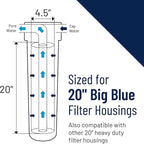 Pentair Pentek NCP-20BB Big Blue Carbon Water Filter, 20-Inch, Whole House Non-Cellulose Carbon Impregnated Pleated Filter Cartridge, 20" x 4.5", 10 Micron, Pack of 2
