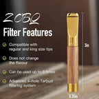 Reusable Washable Cigarette Filter Handcrafted Wood Metal Smoking Cigarette Filter Never Fade Cigarette Holders Reduces Tar Nicotine Birthdays Father Day Gift Wooden Gift Box