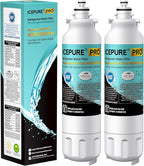 ICEPURE PRO ADQ73613401 NSF401&473&53&42 Certified Refrigerator Water Filter Compatible with LG LT800P, LT800PC, Kenmore 9490, ADQ736134 ADQ73613402 ADQ75795104 LSXS26326S LMXC23746S LMXC23746D, 2PACK