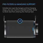 AC Infinity Air Carbon Filter 4" with Premium Australian Virgin Charcoal, for Inline Duct Fan, Odor Control, Hydroponics, Grow Rooms