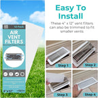 Air Vent Filters For Home 1 Pack of 12-4" x 12” – Register Vent Filters – AC Unit or Heater Vent Filter Electrostatically Charged for Dust, Smoke and Pollen – AC Vent Filter – Essential Oil Diffuser