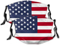 ASA Techmed Reusable Dual Air Breathing Valve Face Mask Cover with Activated Carbon Filter (Patriotic 2pcs)