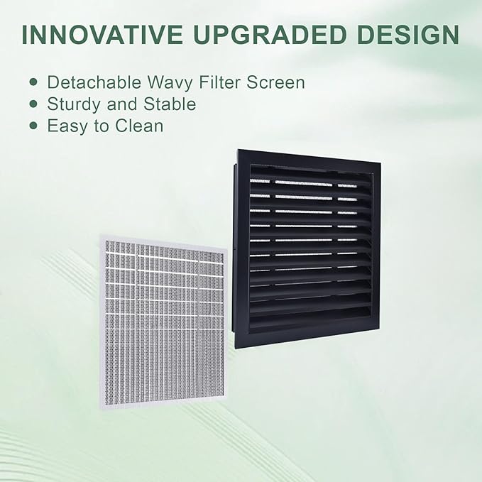 2-Pack 20"x20" Gable Vent - Premium Aluminum，Filter Screen for Removable, Ideal for Gables, Sheds, and Attics - Vent Opening 18"x18" - Boost Ventilation and Guard Against Moisture
