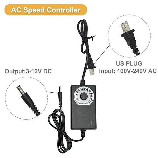 12025 Computer Fan 3 x 120 mm Small Brushless Axial Big Airflow Cooling Fan, AC 100V - 240V Speed Control Fan, for Cabinet Computer Case Chassis Server Workstation Amplifier Pet Box Cooling (3)